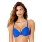Juniors' California Sunshine Crisscross Bust Enhancer Push-up Bikini Top, Women's, Size: Medium, Blue