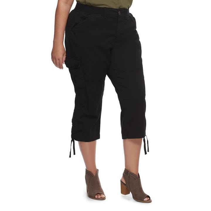Plus Size Sonoma Goods For Life&trade; Drawstring Capris, Women's, Size: 24 W, Black
