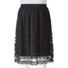 Juniors' Joe B Pleated Lace Skirt, Girl's, Size: Large, Black