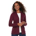 Women's Croft & Barrow&reg; Essential Open Front Cardigan, Size: Xxl, Dark Red