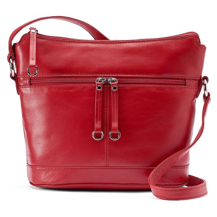 Ili Leather Hobo, Women's, Red