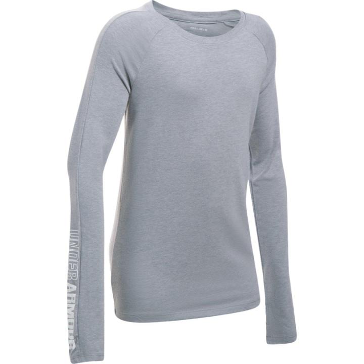 Girls 7-16 Under Armour Favorite Knit Long Sleeve Tee, Size: Xl, Med Grey