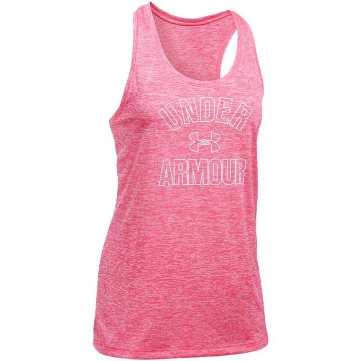 Women's Under Armour Tech Twist Graphic Tank, Size: Small, Light Pink