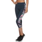 Women's Fila Sport&reg; Chevron Print Performance Capris, Size: Medium, Blue (navy)