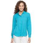 Women's Apt. 9&reg; Georgette Blouse, Size: Xs, Turquoise/blue (turq/aqua)