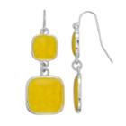 Yellow Geometric Nickel Free Drop Earrings, Women's
