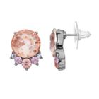 Simply Vera Vera Wang Pink Stone Cluster Nickel Free Stud Earrings, Women's, Med Pink