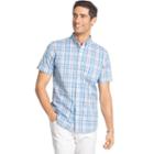 Men's Izod Check Advantage Button-down Shirt, Size: Large, Brt Blue