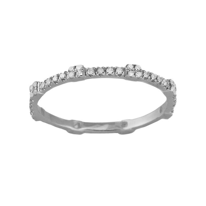 10k White Gold .22-ct. T.w. Diamond Eternity Stack Ring, Women's, Size: 7