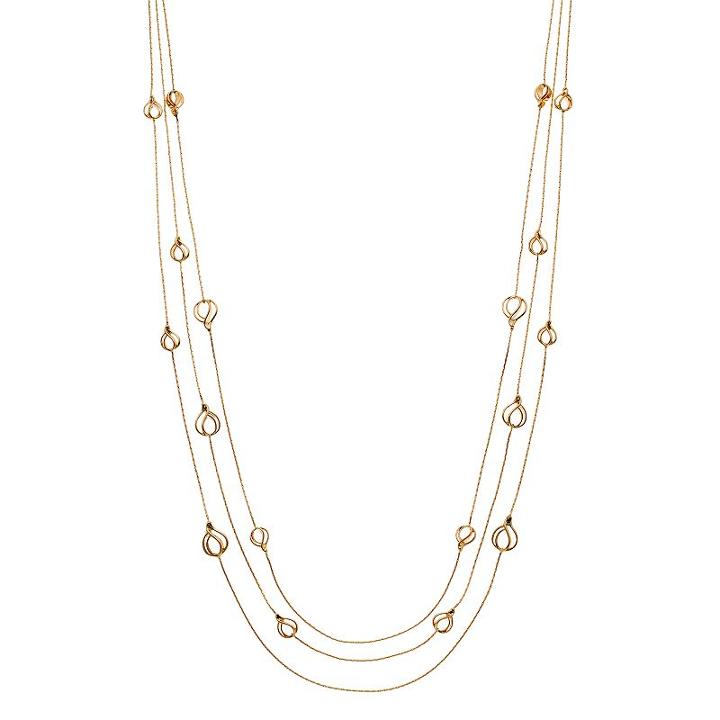 Napier Long Wavy Teardrop Station Necklace, Women's, Gold