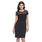 Women's Apt. 9&reg; Lace Yoke Sheath Dress, Size: 10, Black