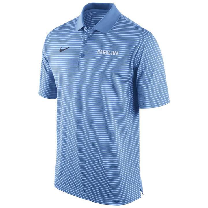 Men's Nike North Carolina Tar Heels Striped Stadium Dri-fit Performance Polo, Size: Medium, Light Blue