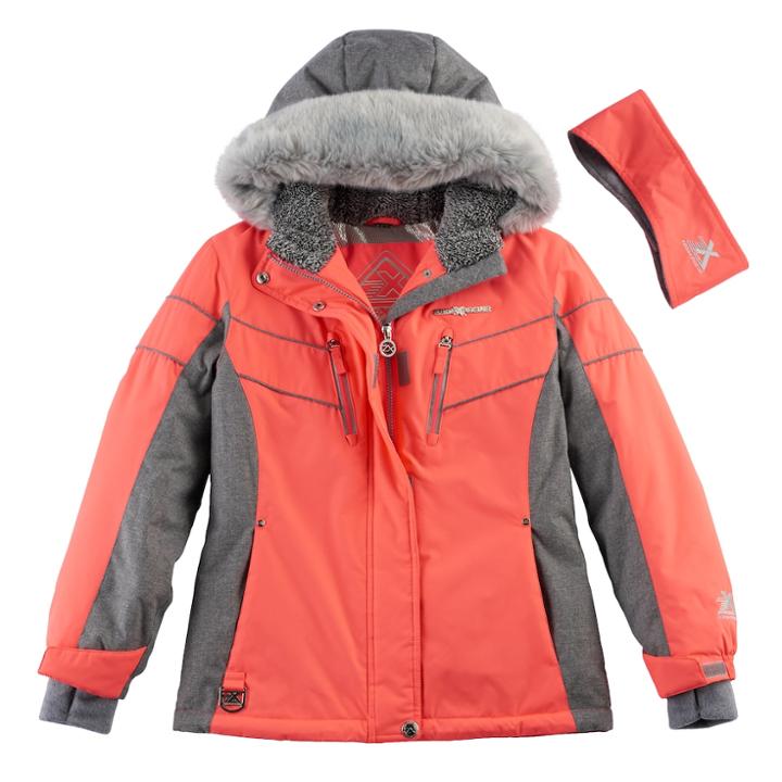 Girls 7-16 Zeroxposur Faux-fur Trim Fleece-lined Heavyweight Jacket & Ear Muff Headband Set, Size: 16, Med Pink