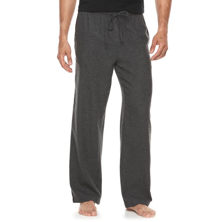 Men's Croft & Barrow&reg; Flannel Lounge Pants, Size: Small, Dark Grey