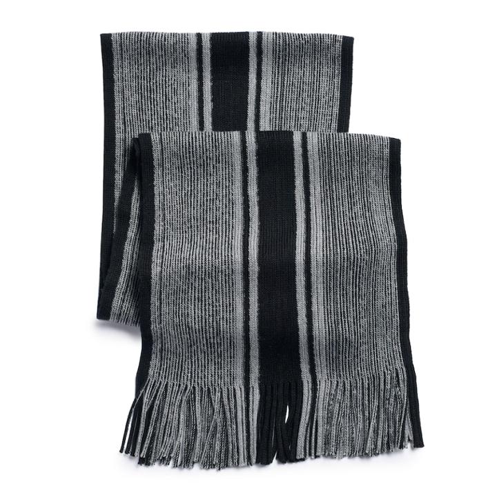 Men's Apt. 9&reg; Striped Raschel Scarf, Black