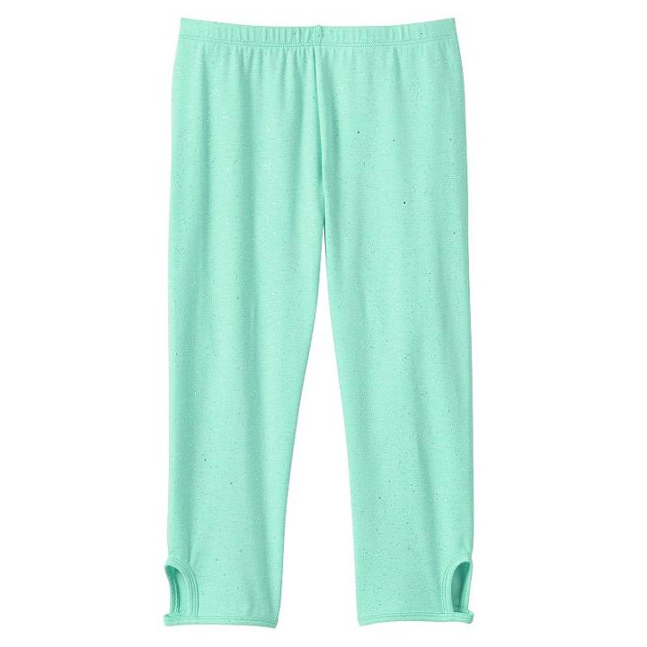 Girls 7-16 & Plus Size So&reg; Glitter Keyhole Capri Leggings, Girl's, Size: 14, Turquoise/blue (turq/aqua)