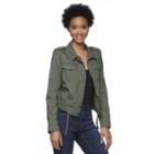 Juniors' Mudd&reg; Zip Snap Utility Jacket, Girl's, Size: Large, Green
