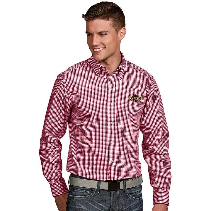 Men's Antigua Cleveland Cavaliers Associate Plaid Button-down Shirt, Size: Medium, White Oth