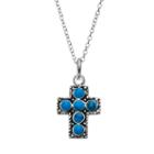 Simulated Turquoise Sterling Silver Cross Pendant Necklace, Women's, Size: 18, Turq/aqua