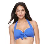 Women's Apt. 9&reg; Tie Front Bandeau Bikini Top, Size: Xl, Blue