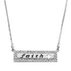 Crystal Collection Crystal Silver-plated Faith Cross Bar Necklace, Women's, Grey