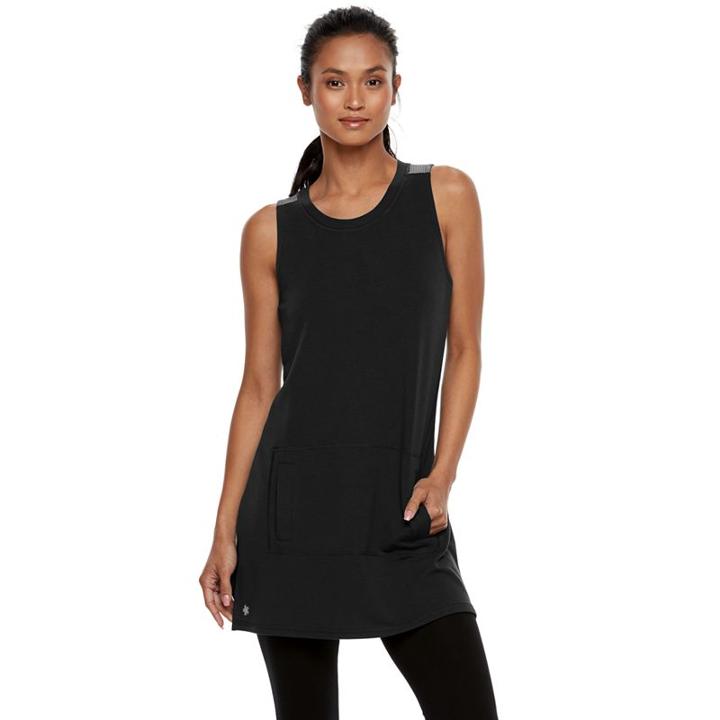 Women's Tek Gear&reg; French Terry Pocket Tunic, Size: Small, Black