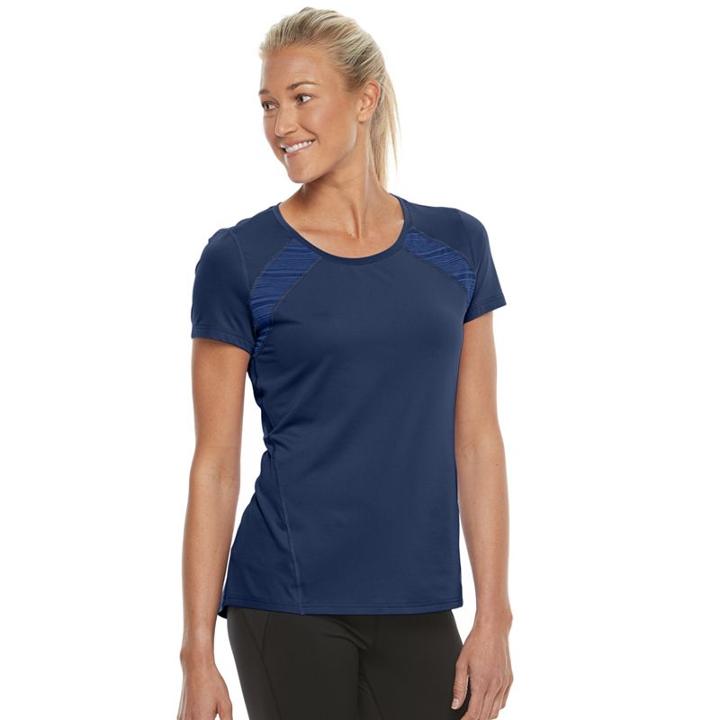 Women's Tek Gear&reg; Performance Pieced Base Layer Tee, Size: Small, Dark Blue