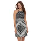 Petite Suite 7 Diamond Print High Neck Dress, Women's, Size: 12 Petite, Black