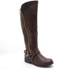 Qupid Plateau Women's Knee High Boots, Girl's, Size: 8, Brown