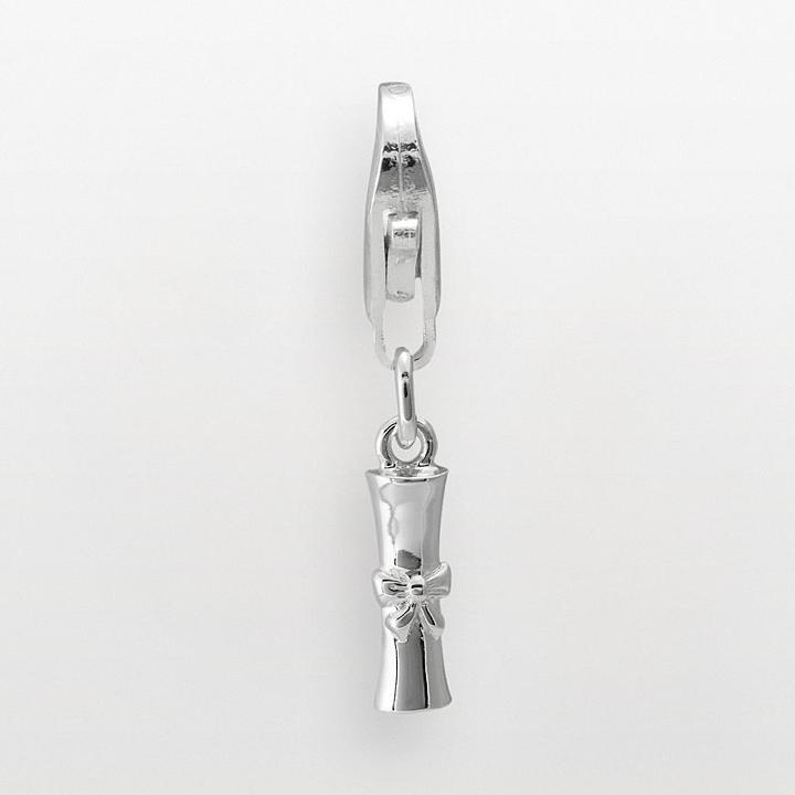 Personal Charm Sterling Silver Diploma Charm, Women's, Grey