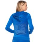 Women's Juicy Couture Embellished Hoodie Jacket, Size: Xl, Blue (navy)