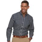 Men's Croft & Barrow&reg; Classic-fit Plaid Easy-care Button-down Shirt, Size: Medium, Dark Grey