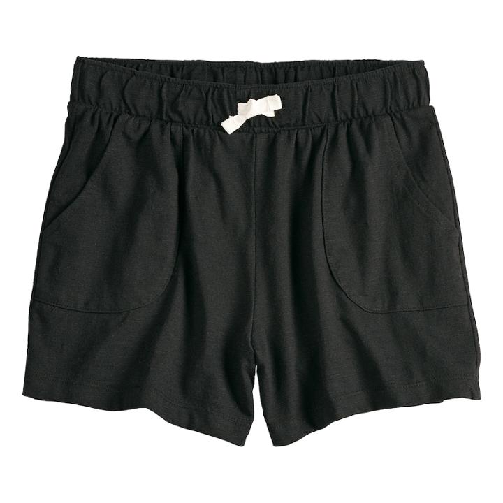 Girls 7-16 & Plus Size So&reg; Pattern Knit Shorts, Size: 18 1/2, Black
