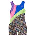 Girls 4-14 Jacques Moret Jojo Siwa Colorblocked Performance Biketard, Size: Large, Multicolor