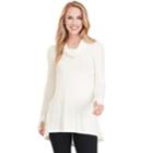 Women's Cuddl Duds Softwear Cowlneck Tunic Top, Size: Small, Lt Beige