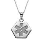 Insignia Collection Sterling Silver Medical Alert Pendant Necklace, Multicolor
