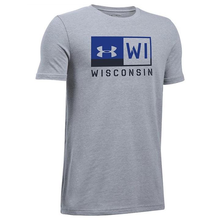Boys 8-20 Under Armour Wisconsin Performance Tee, Boy's, Size: Xl, Med Grey