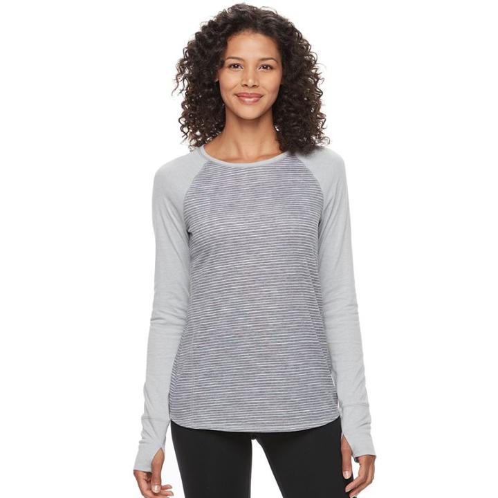 Women's Tek Gear&reg; High-low Long Sleeve Tee, Size: Medium, Grey