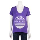 Juniors' Grayson Threads High-low V-neck Graphic Tee, Girl's, Size: Xs, Brt Purple