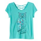 Girls Plus Size Mudd&reg; Criss-cross Lattice Back Tee, Size: 18 1/2, Grey Other