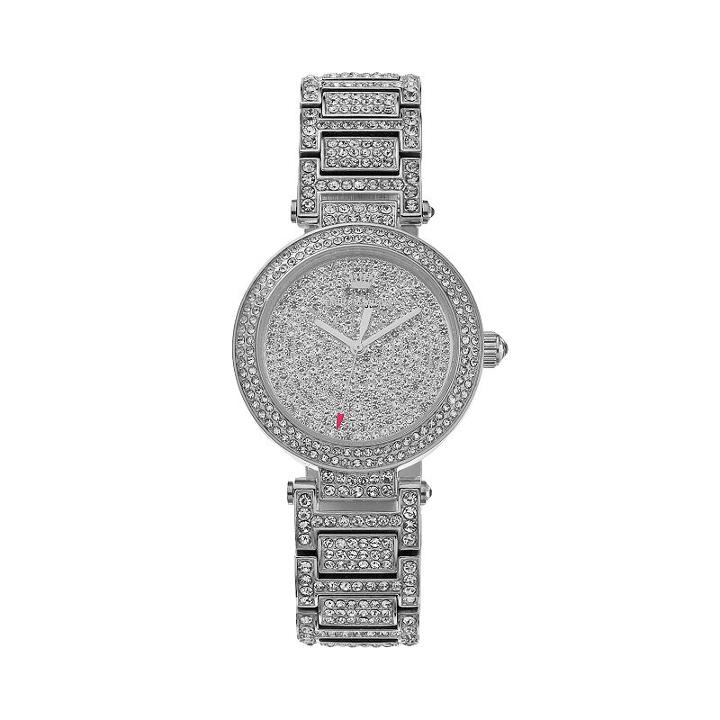 Juicy Couture Women's Victoria Crystal Stainless Steel Watch, Size: Medium, Silver