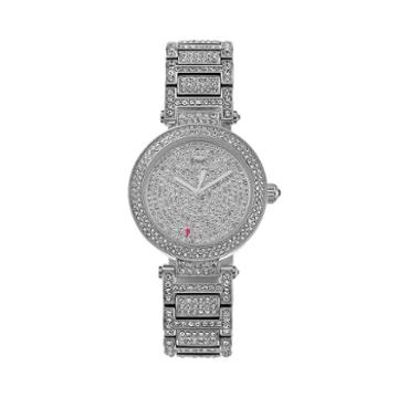 Juicy Couture Women's Victoria Crystal Stainless Steel Watch, Size: Medium, Silver