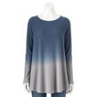 Women's Olivia Sky Ombre Textured Tee, Size: Medium, Med Grey