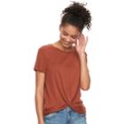 Juniors' Pink Republic Twist Front Tee, Teens, Size: Small, Orange
