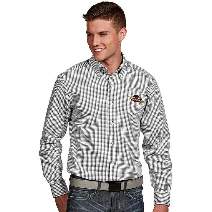Men's Antigua Cleveland Cavaliers Associate Plaid Button-down Shirt, Size: Xl, Natural