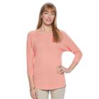 Women's Dana Buchman Pointelle Dolman Sweater, Size: Large, Pink Ovrfl