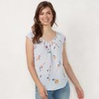 Women's Lc Lauren Conrad Love, Lauren Pleated Top, Size: Xl, Dark Blue