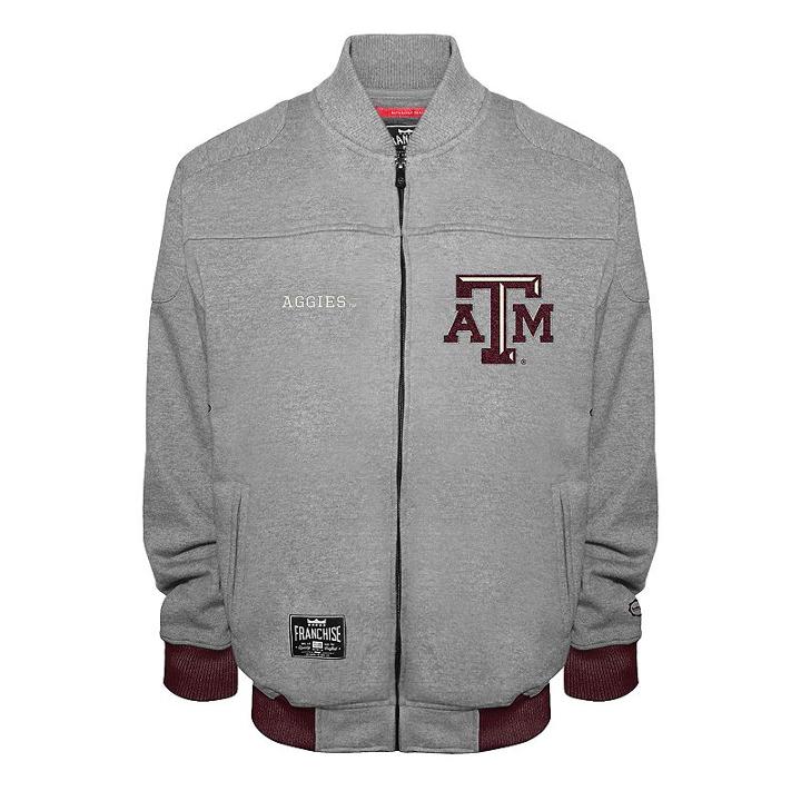 Men's Franchise Club Texas A & M Aggies Edge Fleece Jacket, Size: Medium, Grey