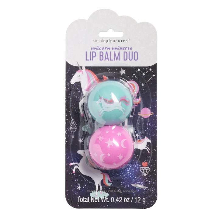 Simple Pleasures Unicorn Universe Lip Balm Duo, Blue