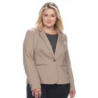 Plus Size Apt. 9&reg; Torie Solid Blazer, Women's, Size: 22 W, Brown Oth
